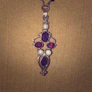 Garnet and pearls necklace